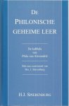 Spierenburg, H. - De Philonische geheime leer / de kabbala van Philo van Alexandrie