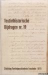 Schelven, A.L. van - e.a. - Textielhistorische bijdragen nr. 19
