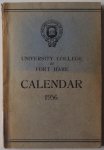  - University College of Fort Hare Calendar 1956 Handbook for the Information of Applicants is appended
