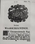 Beaumont, Simon van - Pamflet no. 163 Nadere waarschouwinge gecommitteerde Raaden van de Staaten Hollant en Westvrieslandt over fraude met wijn en brandewijn in vooral Den Haag en Haag Ambacht.
