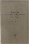 Wulff Peter - Anwendung: physikalischer Analysenverfahren in der Chemie
