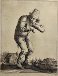 Pieter Jansz. Quast (1605/6-1647) - Antique print I Beggar with a sling I Landloper met mitella I published ca. 1634, 1 p.