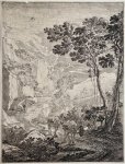 Jan Both (1618-1657) - Antique print, etching I The two hinnies (2 muilezels), published ca. 1650, 1 p.