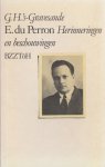 Gravesande, G.H. 's- - E. du Perron. Herinneringen en bescheiden.