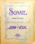 Végh, János: - Sonate pour piano et violon par Jean de Végh