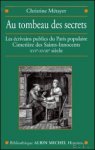Christine Metayer - Au tombeau des secrets. Les écrivains publics du Paris populaire, Cimetière des Saint-Innocents, XVIème-XVIIIème siècle.