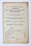 [Willes, van] - [Price list, prijscourant ca 1900] Prijscourant van Fa. A. van Willes Jzn, achtergracht 23, Amsterdam, in ijzerwaren en bouwartikelen, 4 pp., ca 1900.