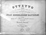 Mendelssohn, Felix: - [Op. 20. Arr.] Ottetto Oeuv. 20. pour des instruments à cordes. Arrangé pour le Piano à quatre mains par l`auteur. Nouvelle édition