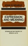 SEARLE, J.R. - Expression and meaning. Studies in the theory of speech acts.