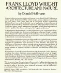 Hoffmann, Donald - Frank Lloyd Wright / Architecture and Nature