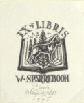 Zwiers, Wim. - Exlibris voor W. Sparreboom. Zwiers, Wim. - Exlibris voor W. Sparreboom.
