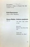 Mahler, Gustav und Willem Mengelberg: - [Programmheft] Gala-feestconcert. Dirigent: Willem Mengelberg. Donderdag 5, vrijdag 6 en zondag 8 mei 1938 (50 jaar Concertgebouw. 1888-1938. jubileumseizoen 1937-1938)