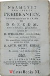 Columba, Wilhelmus / Dreas, Anthonius Gottfried - Naamlyst der Heeren Predikanten, Die onder 't resort van de E. Classis van Dokkum, Zedert de Reformatie, gedient hebben.