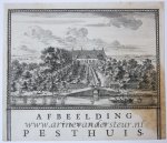 Coenraet Decker (1651-1685) - [Antique print, etching] Afbeelding van het Pesthuis (Delft), published 1729.