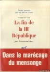 Berl, Emmanuel - La fin de la IIIe République