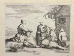 Bloemaert, Frederick - Genre print Calender month October I Print for the month October (Oktober) (from the series of 12 months) made by Frederick Bloemaert after Abraham Bloemaert, 1 p.