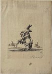 Stefano della Bella (1610-1664) - Antique print, etching, Military, Della Bella | Rider on a prancing horse (Ruiter op een steigerend paard, Divers Exercices de Cavalerie [9]), published ca. 1650, 1 p.