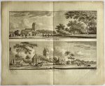 J. Bulthuis, K.F. Bendorp - Antieke prent Friesland: 't Dorp Rauwerd. / 't Dorp Deersum.