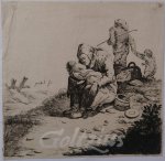 PRESTEL, JOHANN GOTTLIEB, - Poor family resting in a landscape