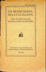 Schadee, H.M.A. - De Eenscheeps Maatschappij Een advies aan de Nederlandsche Reeders