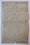  - [MANUSCRIPT TEYLINGEN, VAN; HOORN] Brief van C.J. van Teylingen, Hoorn 12 maart 1835, met felicitaties aan de ouders van een meisje dat belijdenis deed. Folio, 1 p.