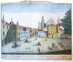 [In the style of Probst] - [Optica print] 't Gesiaht van 't Binnen Hof Siende na de Zaal en Fransche Kerk. 18th century.