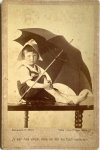 Muller, Friedrich Berlin, Verlag Sophus Williams - Photography original albumen print | Verlag Sophus Williams Berlin: boy under umbrella: "teint verdürbel", ca 1900, 1 p.