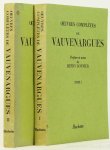 VAUVENARGUES, L. - Oeuvres complètes de Vauvenargues. Préface et notes de Henry Bonnier. Complete in 2 volumes.