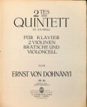 Dohnányi, Ernst von: - 2tes Quintett in Es Moll für Klavier, 2 Violinen, Bratsche und Violoncell, op. 26