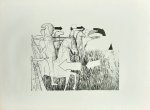 VERHOOG, AAT. & [BORN 1933] - Figures on horseback in tall grass.