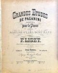 Liszt, Franz: - [R 003b] Grandes études de Paganini transcrites pour le piano. Seule édition authentique, entièrement revue et corrigée par l`auteur. Cahier I