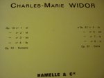 Widor; Charles-Marie - Symphonies pour Orgue; Symphonies op. 13 et 42 pour orgue. 2me série Op. 42. No. 5. En fa. Nouvelle édition, revue, corrigée et entièrement modifiée par l`auteur (1914-1918)