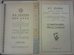 catalogus/schrijfwaren /N.V. ESVEHA voorheen Ph. Simons & Co - Schrijfwaren-en Seizoen-Prijscourant September 1938 / Prijscourant van enveloppen en de papiersoorten voor de boekhandel / Des Drukkers Handboek S V H nummer 65 maart 1938