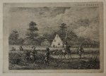 Gerardus Emaus de Micault (1798-1863) - [Original etching, ets] G.E. de Micault. The harvest at the village of Houten, published 1854.