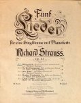 Strauss, Richard: - [Sammelband Lieder, versch. Verleger, ca. 1900] Sechs Lieder... Op. 17. No. 2. Ständchen, für eine tiefe Stimme