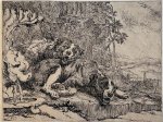 Joannes Fijt (1611-1661) - Antique print, etching | Two dogs sleeping, published 1642, 1 p.