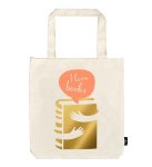 - Grote katoenen tas I Love Books â€“ beige shopper met goudfolie opdruk