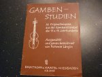 Langin; Folmar - Gamben-Studien; 36 Originalbeispiele aus der Gamben-Literatur des 17. u. 18. Jahrhunderts