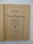 Peeters, Robert-L. - Recueil sur les Vins et Spiritueux à l'usage des Restaurateurs, Négociants, Hôteliers et Cafetiers.
