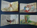 Werken, H. van de & D. Nockels, et al. - Bewegende dieren. Bouwers/ Bewegende dieren. Acrobaten/ De haas en de schildpad/ Goudhaartje en de drie beren. Mini Panorama boek. 4 boekjes met pop-ups.