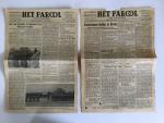 redactie Bruins Slot, Pieter 't Hoen, W. van Norden - 1945, originele oude kranten, Het Parool, Trouw, Je maintendrai, De goede tijding