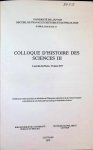 Collectif - Colloque d'Histoire des Sciences III, Louvain-la-Neuve, 17 mars 1977
