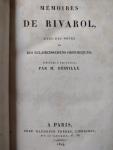 Rivarol, Antoine de (1753-1801) - Berville, M. - Memoires de Rivarol. Avec des notes et des éclaircissemens historiques précédés d'une notice par M Berville.