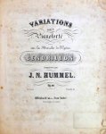 Hummel, J.N.: - Variations pour le pianoforté sur la marche de l`opéra: Cendrillon. Op. 40