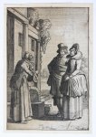 Velde, Jan van de II (c.1593-1641) - Unequal Lovers: the old woman and the young man [from set: GEBRAND ADRIAENSZ BREDERO: Alle de Spelen, 1622]