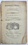  - Printed publication, 1819, Almanac | Mengelingen. Eerste Stuk. Uitgegeven door de maatschappij tot nut van 't algemeen, Amsterdam, C. de Vries, H. van Munster en zn. en J. van der Hey, 1819, 1-80 pp.