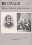  - Beiträge zur Rudolf Steiner Gesamtausgabe. Nr. 112/113. Frühjahr 1994: Rudolf Steiner als Hauslehrer unbd Erzieher. Wien 1884/1890