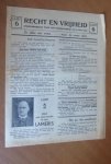 Recht en Vrijheid - Recht en Vrijheid. Verkiezingsblad voor den gemeenteraad op 26 juli 1946 (Groningen)