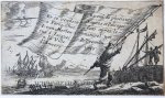 Reinier Zeeman (1623/24-1664) - [Antique print, etching] Sailor walking with a large flag, published 1650.