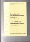 Vanrie, André (Préface) - Proceedings of the 12th International Congress on Archives (Montréal, 6 - 11 September 1992)